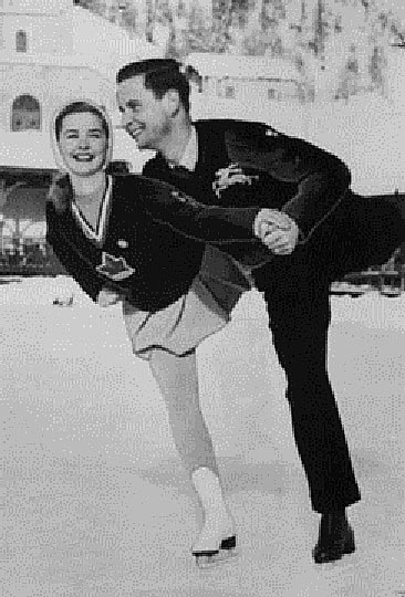 Scott_and_GerschwilerBarbara-Ann Scott of Canada and Hans Gerschwiler of Switzerland practice pairs figure skating before competition.1948winterolympics
